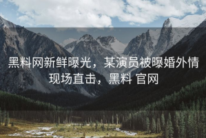 黑料网新鲜曝光，某演员被曝婚外情现场直击，黑料 官网