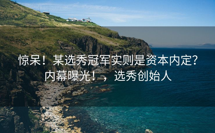 惊呆!某选秀冠军实则是资本内定?内幕曝光!,选秀创始人 惊呆!某选秀冠军实则是资本内定?内幕曝光!,选秀创始人